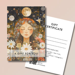 Cosmic Girl Boho Moon QR Code Gift Certificate