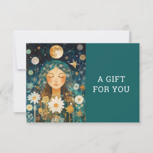 Cosmic Girl Boho Moon QR Code Gift Certificate
