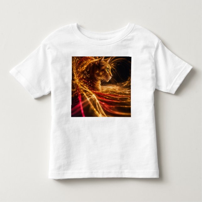 Cosmic Glow X-Ray Cat T-Shirt for Kids (Front)