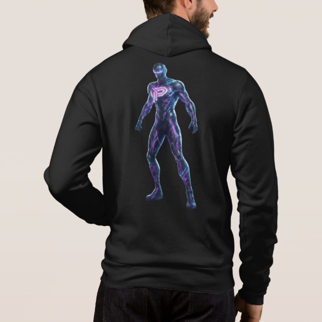 Cosmic Glow Zip-Up | Minimalist Front BOLD Back Hoodie (Back)