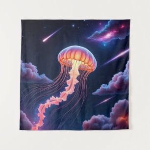 Cosmic Glowing Jellyfish  Tapestry