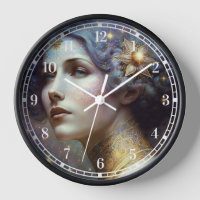 Cosmic Goddess Fantasy Art Clock