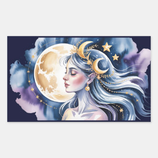 Cosmic goddess rectangular sticker