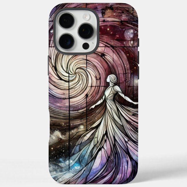 Cosmic Goddess with Swirling Galaxy and Planets Case-Mate iPhone Case (Back)