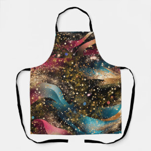 Cosmic Gold Dust Abstraction Apron