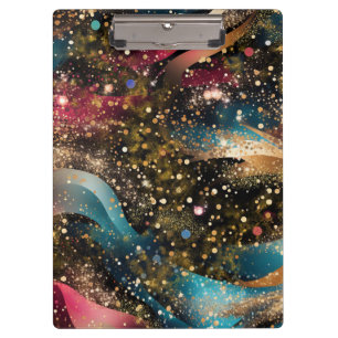 Cosmic  Gold Dust Abstraction Clipboard