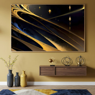 Cosmic Golden Flow Poster