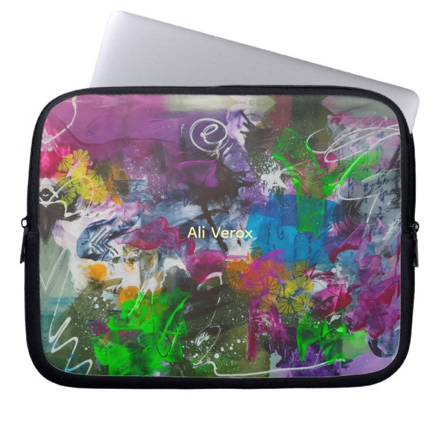 Cosmic Graffiti Abstract Laptop Sleeve (Front)