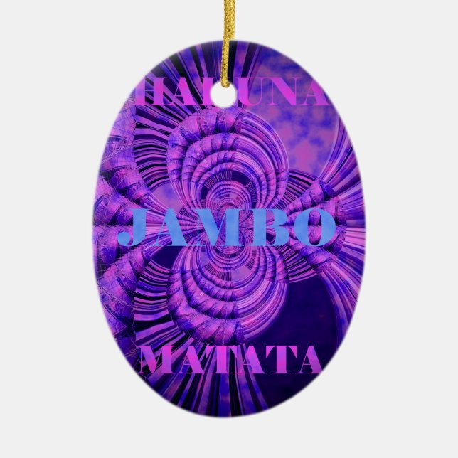 Cosmic Hakuna Art Print Ceramic Tree Decoration (Front)