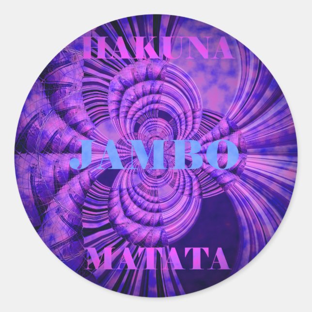 Cosmic Hakuna Art Print Classic Round Sticker (Front)