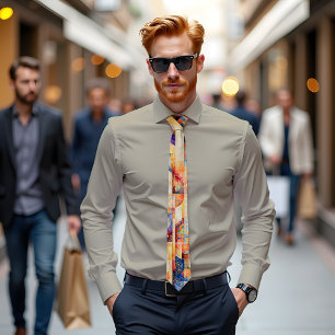 Cosmic Harmony Abstract Art Tie