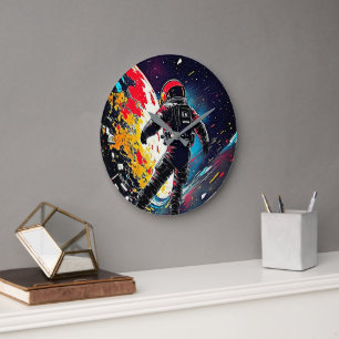 Cosmic Harmony Lost In Space Astronaut Wall Clock