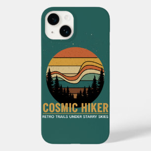 Cosmic Hiker Retro 70s Sunset Space Forest Stars Case-Mate iPhone 14 Case