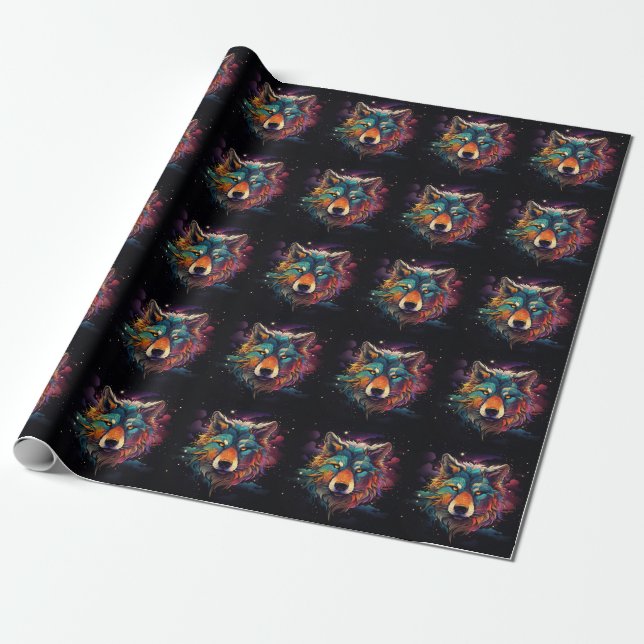 Cosmic Howl Wrapping Paper (Unrolled)