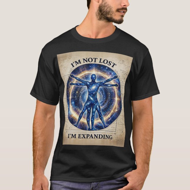 Cosmic Human Vitruvian Design T-Shirt (Front)