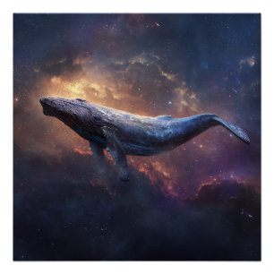 Cosmic Humpback Whale Poster