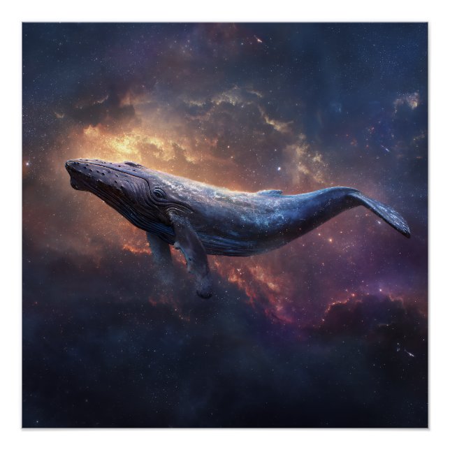 Cosmic Humpback Whale Poster (Front)