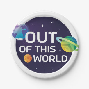 Cosmic Illustration Out of this World Outer Space Paper Plate