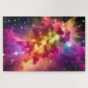 Cosmic Indigo Colour Nebula Space Event in Univers Jigsaw Puzzle