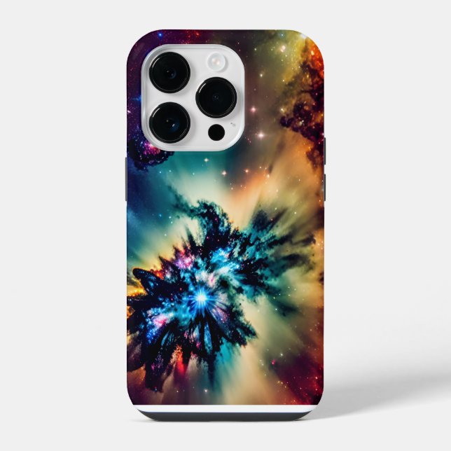 Cosmic indigo exploded mesmerising space landscape iPhone case (Back)