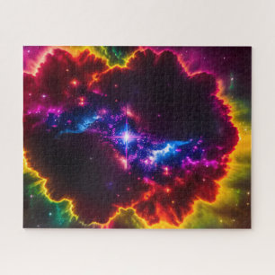 Cosmic Indigo Fantasy Cloud With Starry Center Jigsaw Puzzle