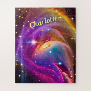 Cosmic Indigo Galaxy Purple Dance Space Universe Jigsaw Puzzle