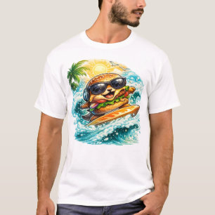 Cosmic Island Burger T-Shirt Funny Space Food Ar