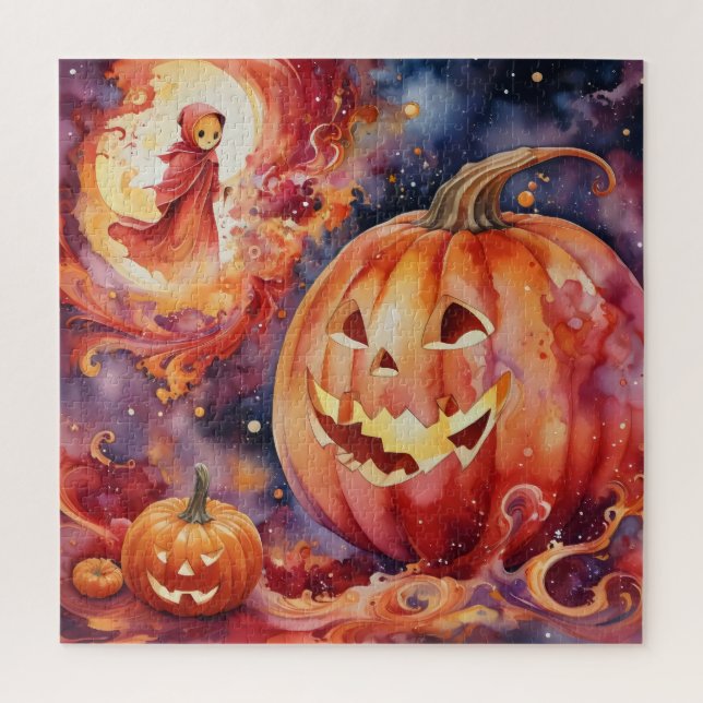 Cosmic Jack-o'-Lanterns: A Halloween Fantasy Jigsaw Puzzle (Vertical)