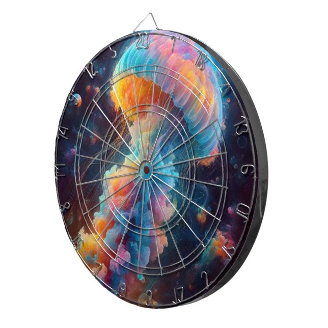 Cosmic Jellyfish Artwork Dartboard (Front Right)