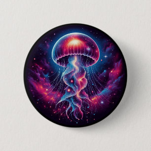 Cosmic Jellyfish Artwork Galaxy 6 Cm Round Badge