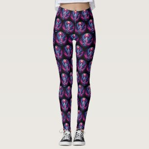 Cosmic Jellyfish Artwork Galaxy Leggings