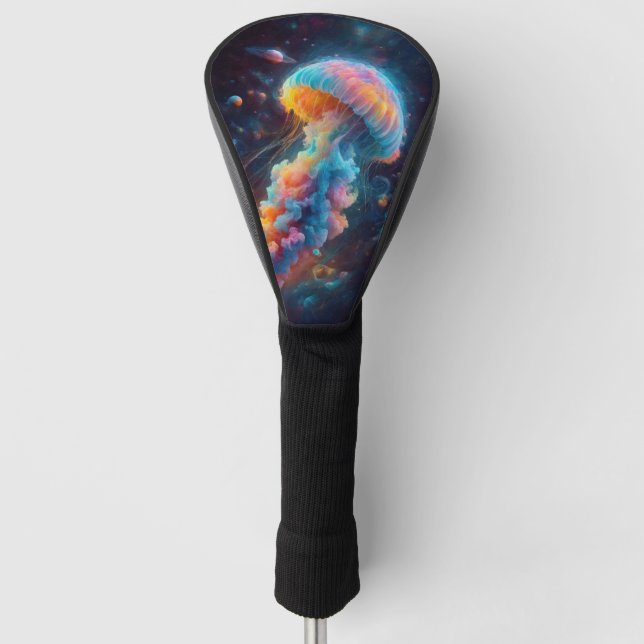 Cosmic Jellyfish Artwork Golf Head Cover (Front)