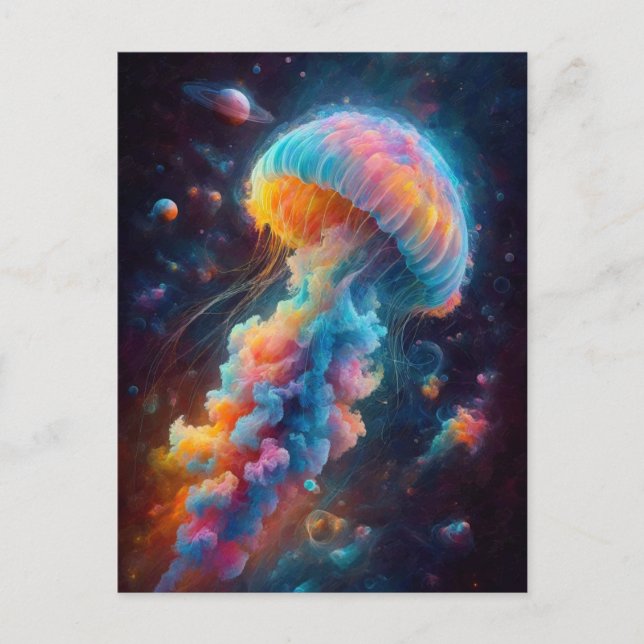 Cosmic Jellyfish Artwork Postcard (Front)