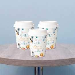 Cosmic Journey Boy First Birthday Paper Cups