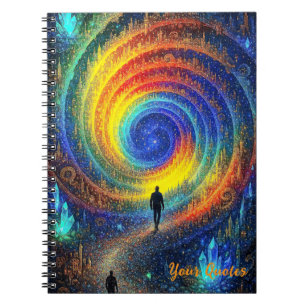 Cosmic Journey Galaxy Rainbow Light Surreal  Notebook