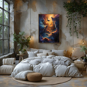 Cosmic Journey of Whales The Hug of Nebula Poster