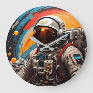 Cosmic Journeys Retro Space Wall Clock