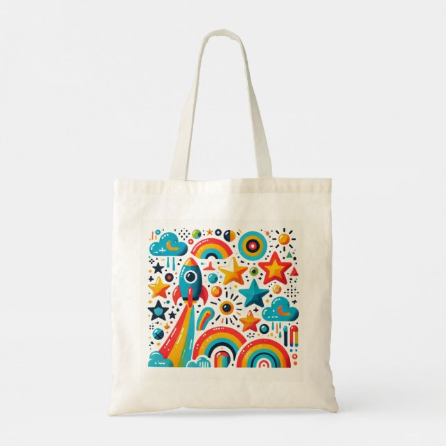 Cosmic Joy Tote Bag Design (Back)