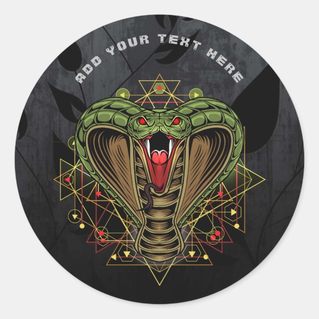 Cosmic King Cobra Round Sticker (Front)