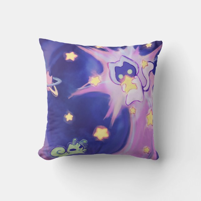 Cosmic KitKat Throw Pillow (Front)