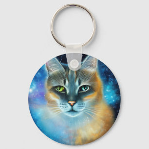 Cosmic Kitty Key Ring