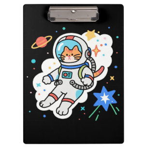 Cosmic Kitty: Paws in Orbit Clipboard