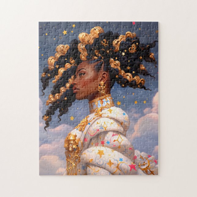 Cosmic Lady African American Fantasy Art Jigsaw Puzzle (Vertical)