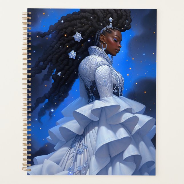 Cosmic Lady African American Fantasy Art Planner (Front)