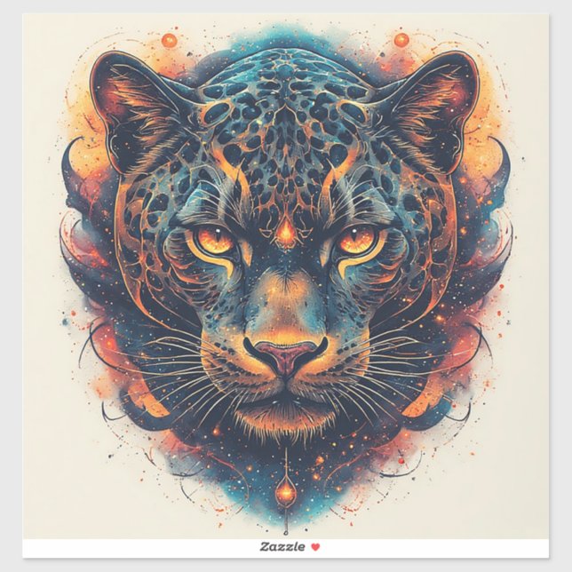 Cosmic Leopard Portrait With Mystical Effect (Sheet)