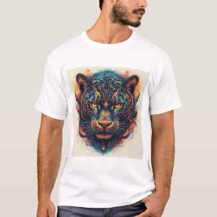 Cosmic Leopard Portrait With Mystical Effect T-Shirt