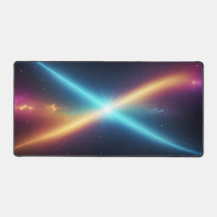 Cosmic Light Collision Abstract Glowing Space Desk Mat