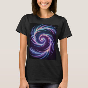 Cosmic Light Spiral Abstract Galaxy Art T-Shirt