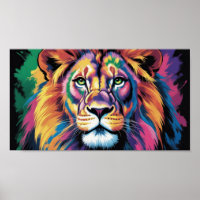Cosmic Lion King - Psychedelic Wildlife Masterpiec