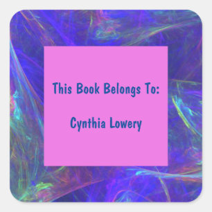 Cosmic Look Abstract Swirls of Colour Pink Square Sticker